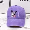 Kuromi Letter A-Z Baseball Cap for Women Sanrios Summer Adjustable Sun Hat Anime Cute Retro Sunbonnet Adult Headgear Kids Gifts