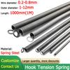 1M Length Wire Dia 0.2/0.4/0.5/0.8mm Strength Hook Tension Spring Pullback Spring Coil Extension Spring T Spring Steel OD 1-12mm