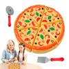 Kinder Pizza Schneide Spielzeug Küchenspiel Zubehör, Rollenspiel Kochen Essen Fake Pizza Kuchen Spielset für Kinder Indoor Spiel