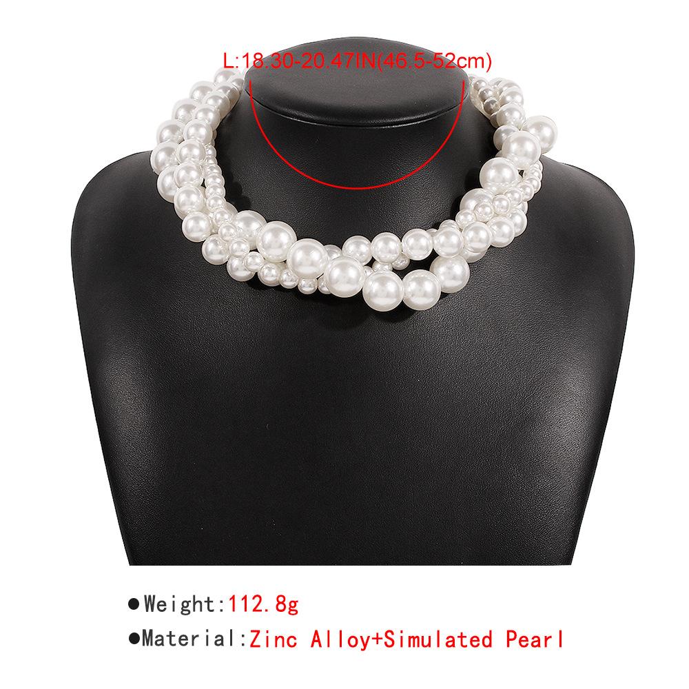 Elegant Choker Necklace, Exaggerated Pearl Geometric Personality Temperament Necklace for Women