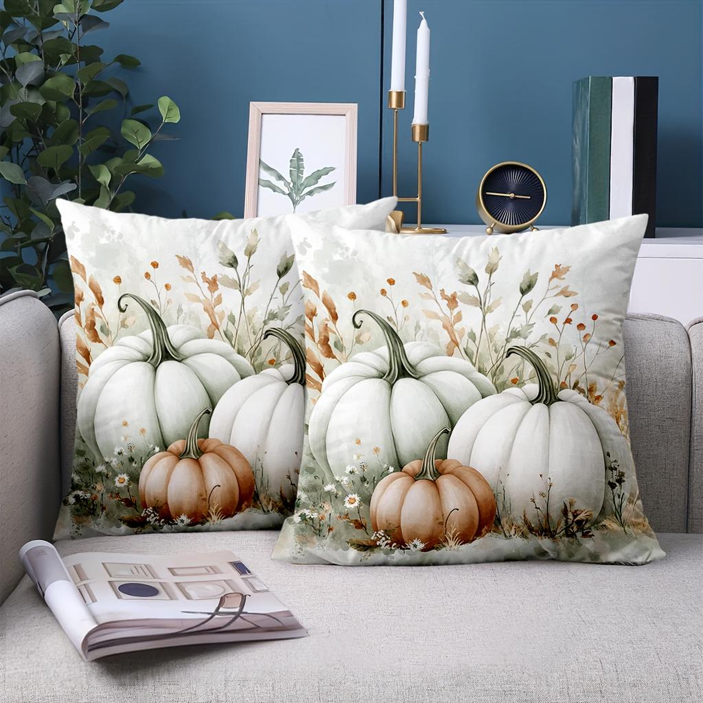 1 pieces -2D flat printing Autumn Pumpkin Pattern Decorative Throw Pillows Polyester pillowcase, sofa decorative cushion cov