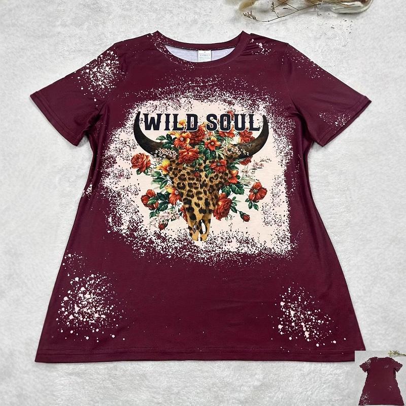 

Летняя футболка с круглым вырезом в стиле ретро с 3D-принтом в виде головы быка, модная повседневная женская футболка с коротким рукавом XS