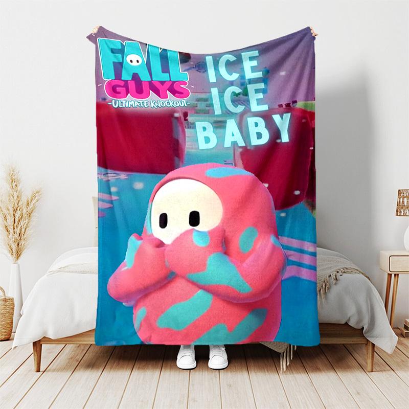 Game Fall guys printed throw blanket—lightweight,soft,warm;versatile blanket all seasons—perfect air-conditioning throw,nap blanket