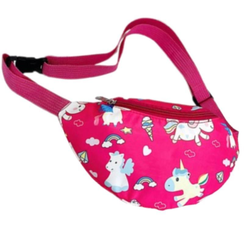 Cute Unicorn Kids Waist Bag Cartoon Dinosaur Shoulder Bag Nylon Material Lightweight And Theft-proof