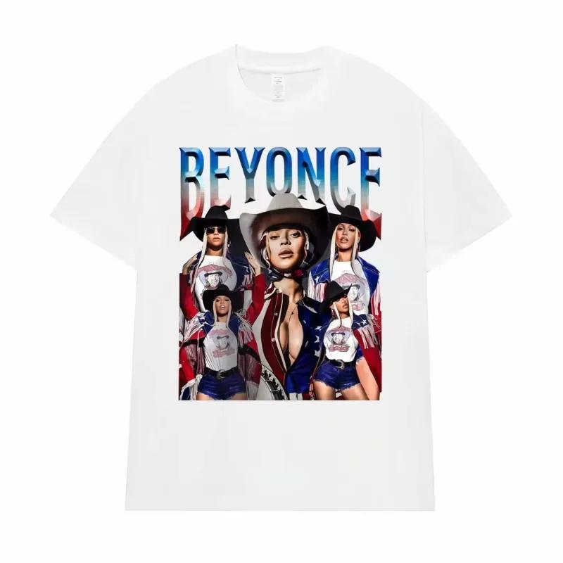Cowboy Carter Beyonce Vintage Graphic T Shirt Women Fashion Hip Hop Streetwear T-shirts Casual T-shirt