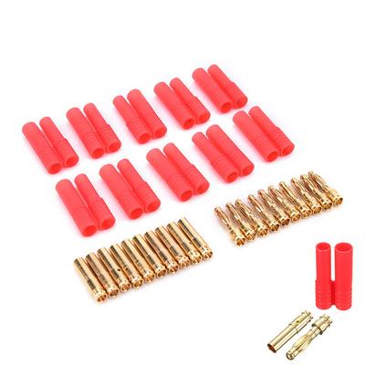 10 kusů Hxt 4mm banánkových konektorů s červeným pouzdrem pro RC konektor Am-1009C