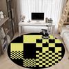 1pc Checkerboard Pattern Office Round Area Rug, Indoor Mat Suitable For Office, Under Office Chairs Bedroom Living Room Home Decor, Room Deco