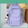Simple Nylon School Backpack For Middle School Girls With Waterproof And Spacious Design For Education Use