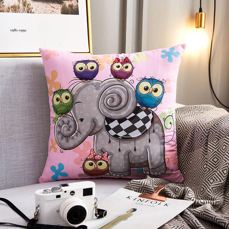 

Подушка с принтом счастливого животного, домашняя диванная подушка, дышащая автомобильная подушка, артефакт для отдыха и релаксации 45 * 45cm