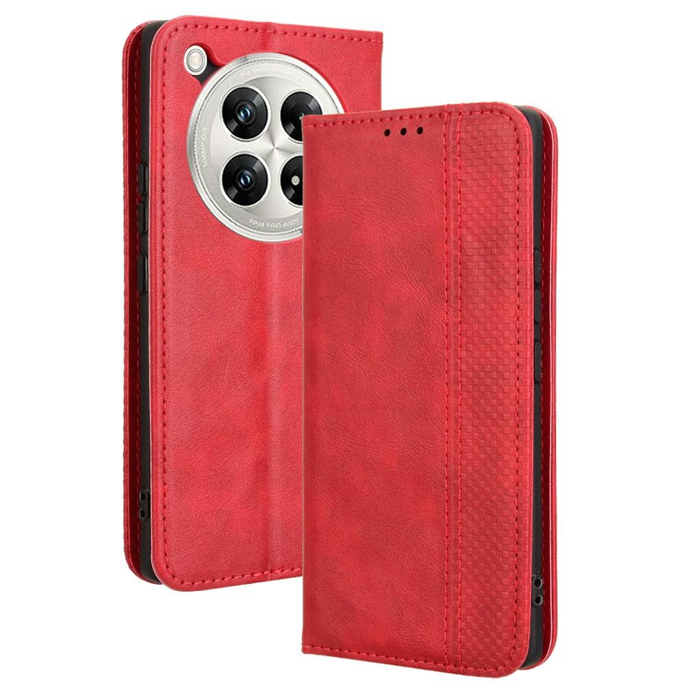

For Infinix Zero 40 5G X6861 Leather Case Wallet Stand Retro Texture Phone Cover Red