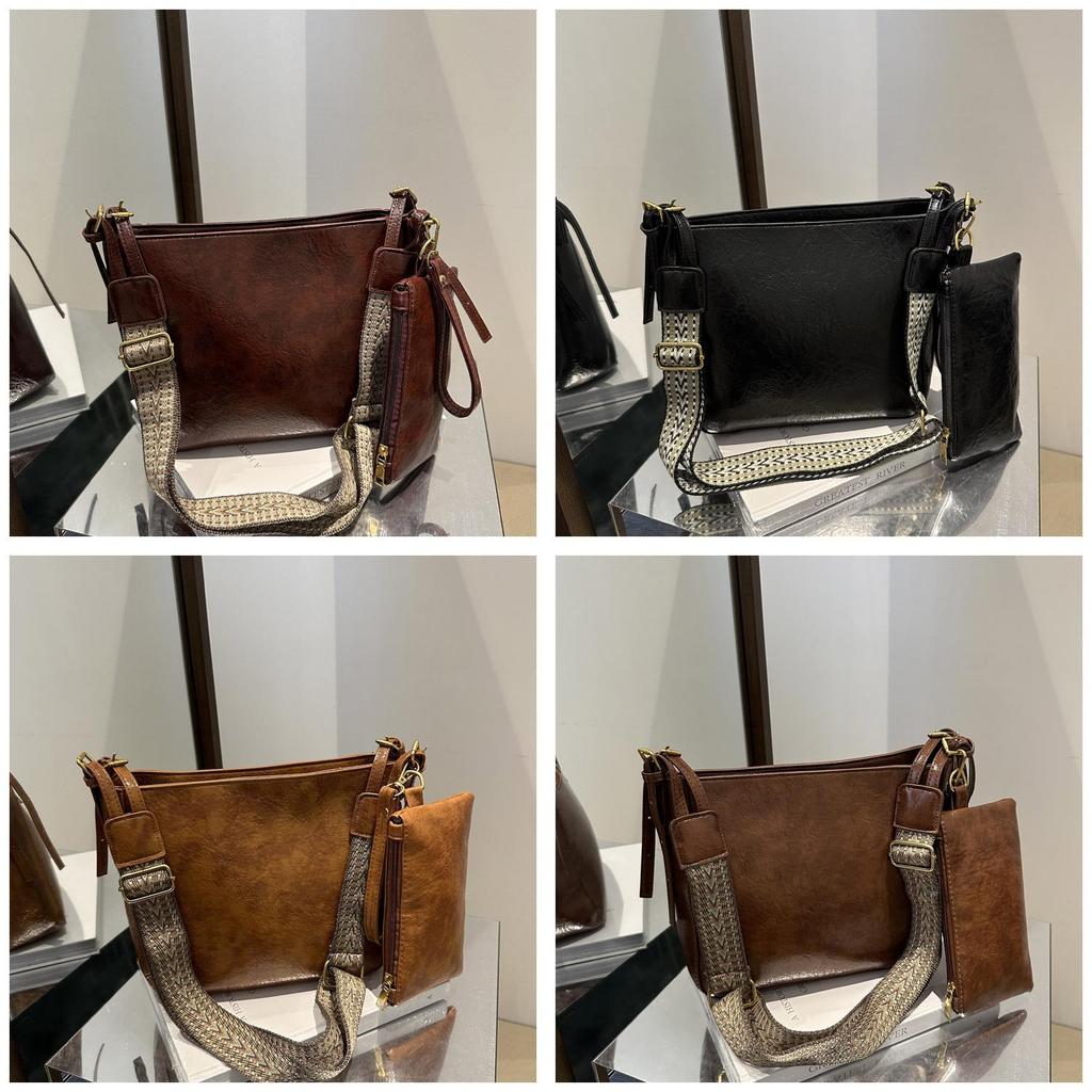 Urban Minimalist Pu Bucket Bag With Zipper Closure For Daily Use