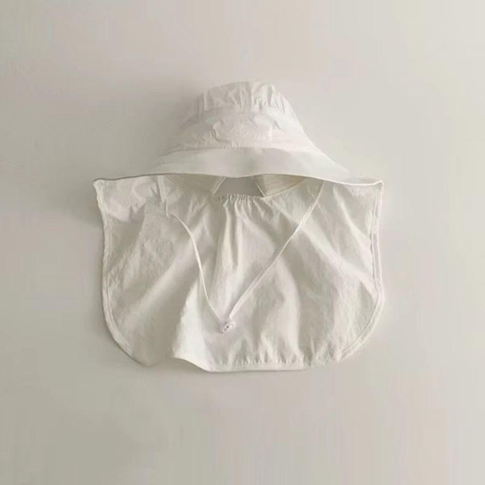 Solid Color Sunscreen Fisherman Cap Shawl Summer Sun Hat Casual Children Bucket Hat  Travel