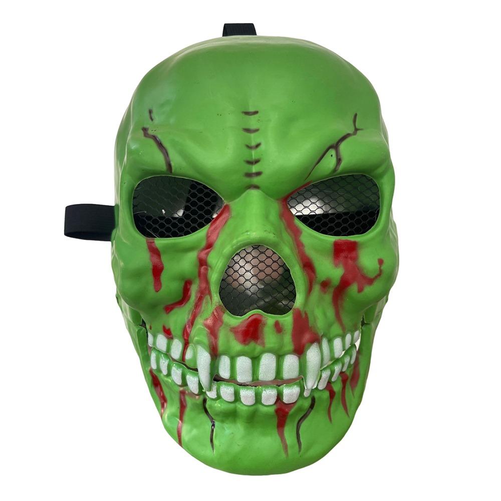 Adjustable Moving Mouth Skull Mask Bloody Effect Scary Skull Headgear  Masquerade Party