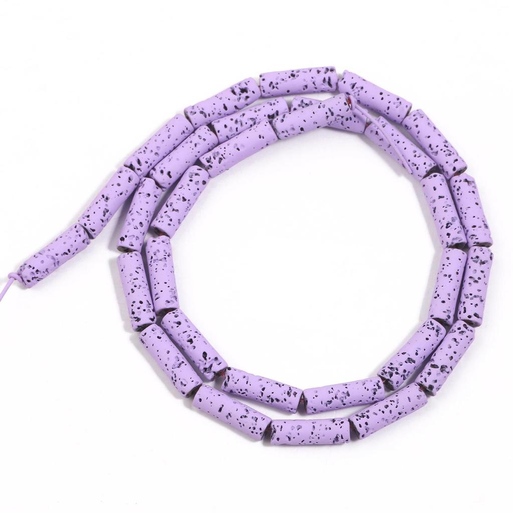 4x13mm Multicolor Rondelle Column Tube Lava Stone Loose Spacer Beads For Making Jewelry Handmade Diy Bracelet Craft