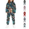 Kids Christmas Print Hoodie Set - Children's Hooded Pullover Top for Boys and Girls