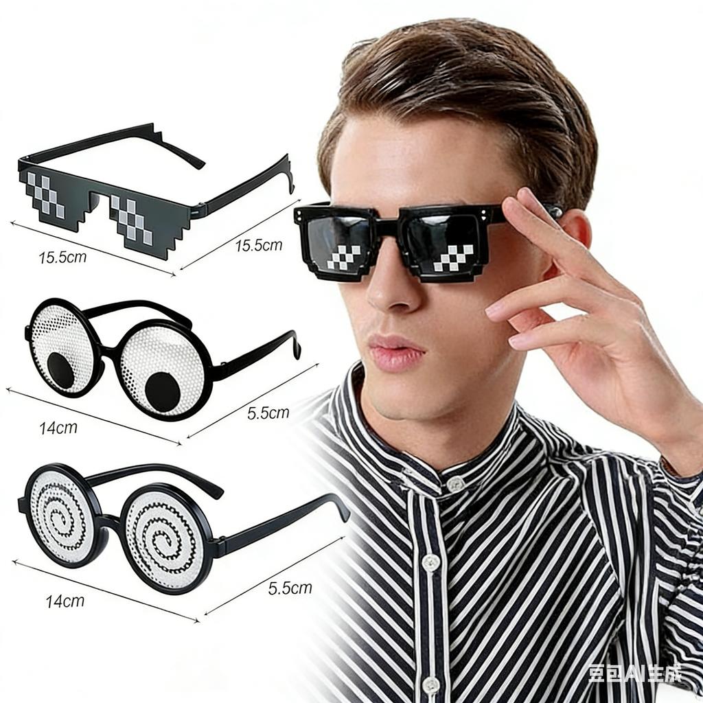 4pcs Googly Eyes Glasses Funny Glasses Pranks Toy Novelty Shaking Giant Eye Glasses Funny Costume Accessories for Dress Up Party