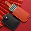 Laminated Concealed Pull-out Business Card Case 4 Card Pockets PU Leather RFID Blocking ID Card Holder Mini Wallets