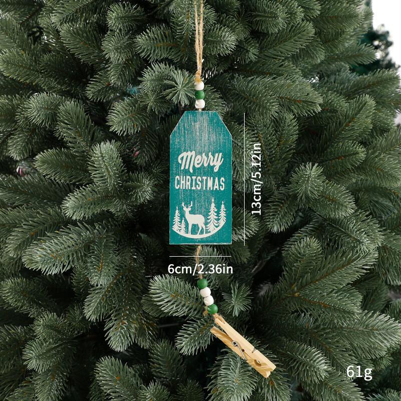 

Themed Pattern Christmas Wooden Pendant With Clip Holiday Home Props Decoration озеро зеленый
