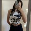 Y2K Summer Pattern Printed Short Gothic Tank Top