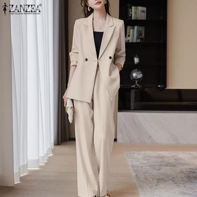Women Cardigan Blouse and Pants Casual Two Piece Suit Set