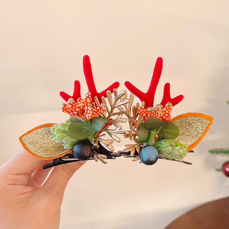 Christmas Antler Hair Clips for Girls - Holiday Party Hair Accessories for Children