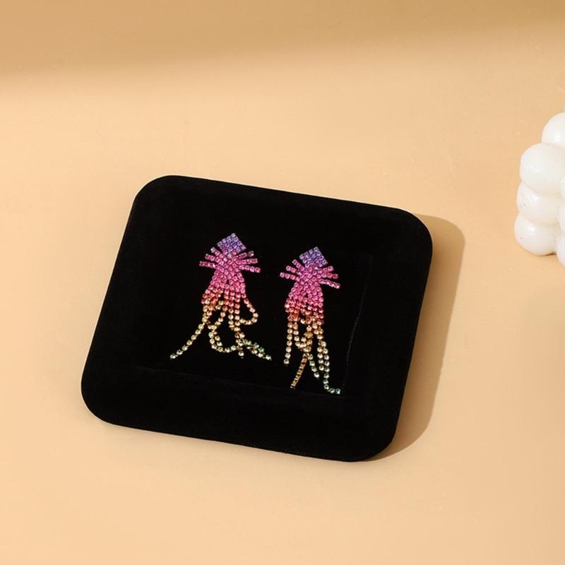 Velvety Jewelry Display Tray Exquisite Jewellery Holder Portable Rings Earrings Necklace Organizer Tray Storage Holder