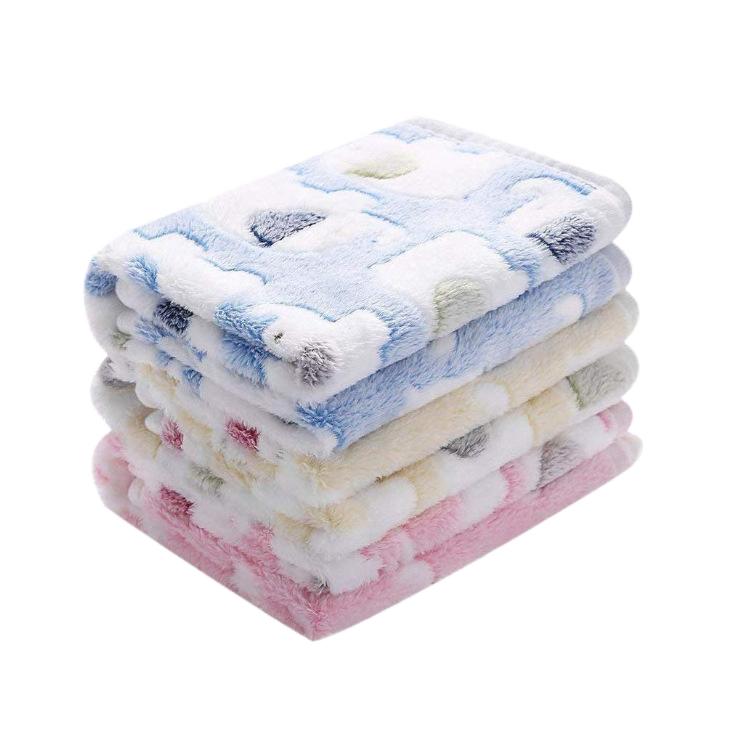 Luxury New Design Coral Fleece Puppy Pet Blanket Washable Fluffy Indoor Outdoor Bed Blanket with Print Style for Dogs