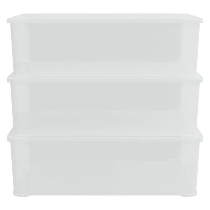 VidaXL Boîtes de rangement en plastique 3 pcs 25 L empilables 154988