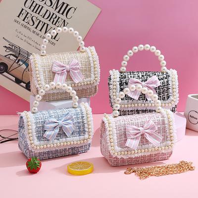 Neueste Mädchen Prinzessin Umhängetasche Niedliche Schleife Kinder Leinen Geldbörsen Und Handtaschen Kinder Mini Party-Geldbörse Geschenk