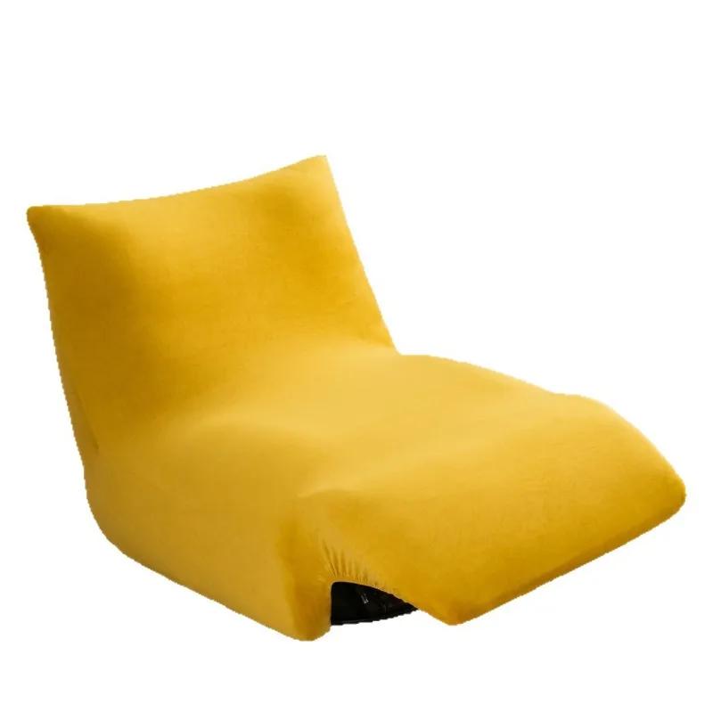 Velvet Single Seated Fireside Chair Cover with Elastic Bottom Stretch Armless Lounge Chaise Slipcover Removable Furniture Cover