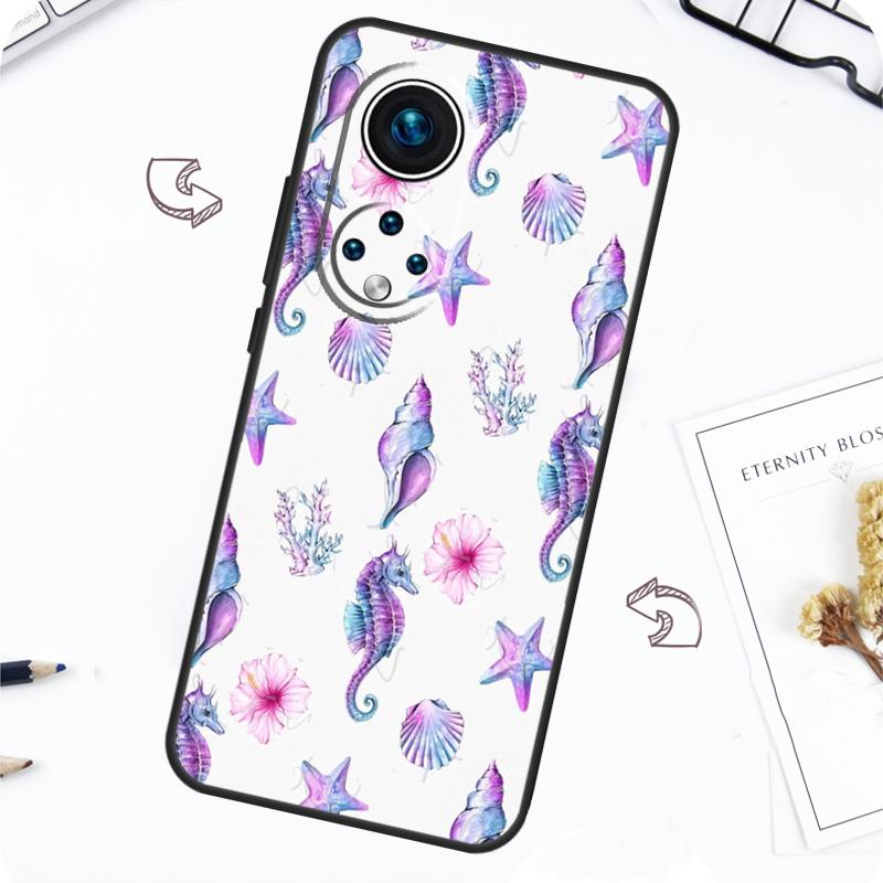 Coque à motif Étoile de mer Hippocampe Pour Honor Magic 7 5 6 Lite Honor 200 Pro X8b X9a X8a X8 X9 X9c X9b 50 70 90 Lite Housse