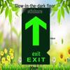 Safety Exit PVC Luminous Floor Sticker - Caution Slippery Steps & Fire Sign