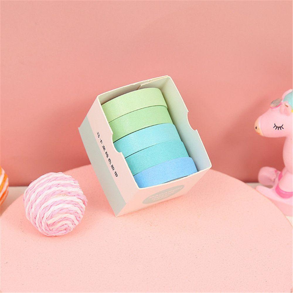 5Rolls/box Decorative Stationery School Adhesive Scrapbooking Washi Tape Masking Tape
