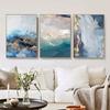 Modern Abstract Canvas Poster Blue Marble Wave Wall Painting Posters On the Scandinavian Theme and Prints Wall
