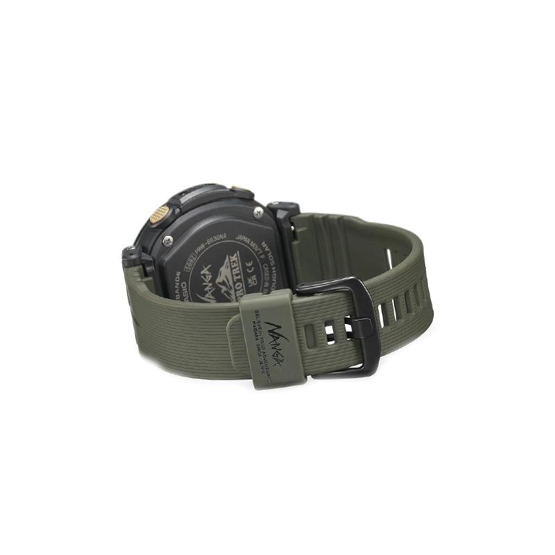 Casio PRO TREK Series - Disc Dual Display Series NANGA Collaboration Model 1000 Meters Waterproof Solar Quartz Movement Resin Strap PRW-6630NA-1A3JR