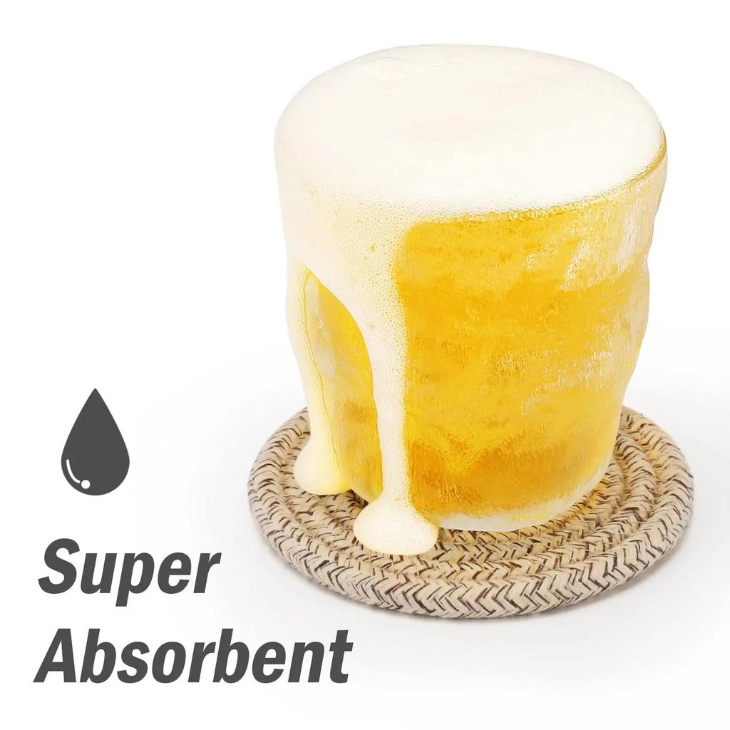Sottobicchiere bohémien da 8 pezzi con supporto, tovaglietta in cotone, sottopentola termoisolante, tovaglietta da tavola minimalista in cotone e lino, 4,3 pollici