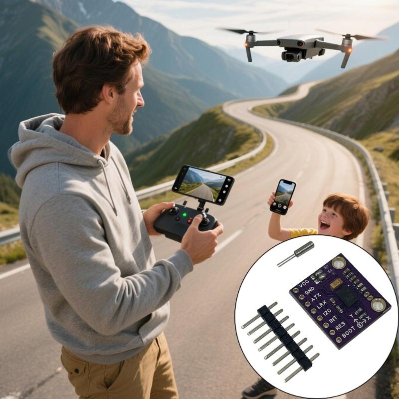 I2C Interfaces Low Power Sensoring Module with 9Axis Detection and Builts In Temperature Sensoring for RealTime Data Output