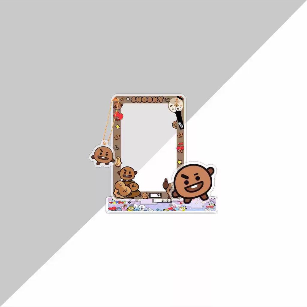 Bt21 Cartoon Card Insertion Frame, Small Card Storage Pendant, Standing Desktop Decoration, Star Periphery