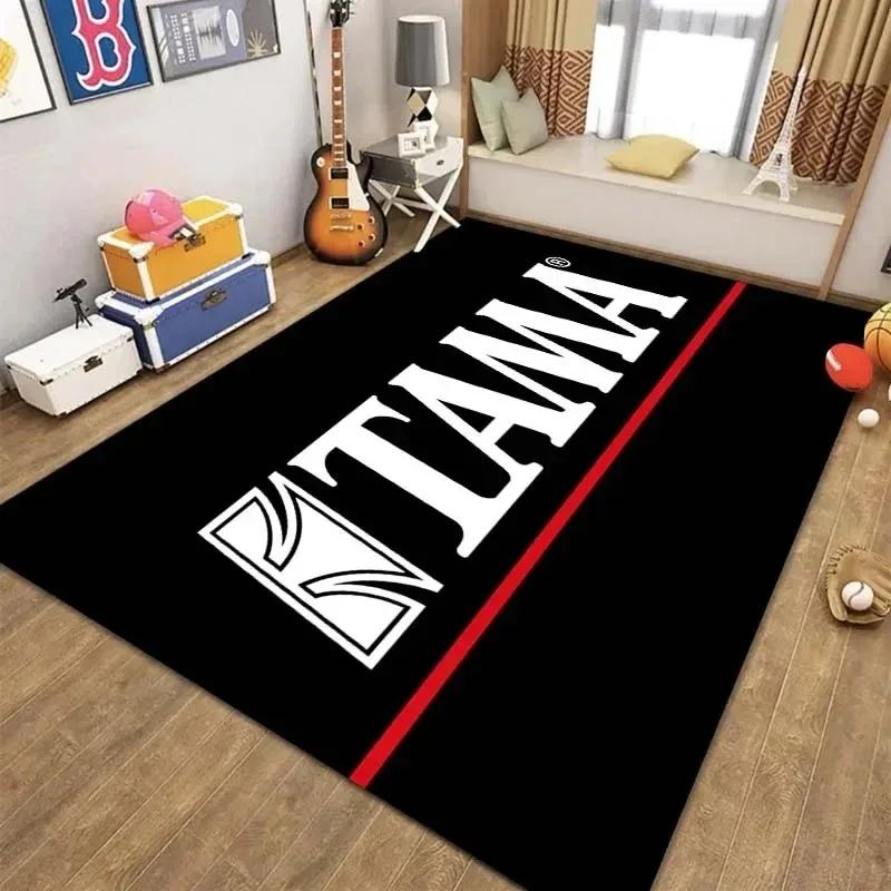 VIKAMA Teppich mit Trommelschlag-Muster, Rutschfester Teppich mit Musik-Thema für Wohn- und Schlafzimmer, Moderne Dekorations-Fußmatte