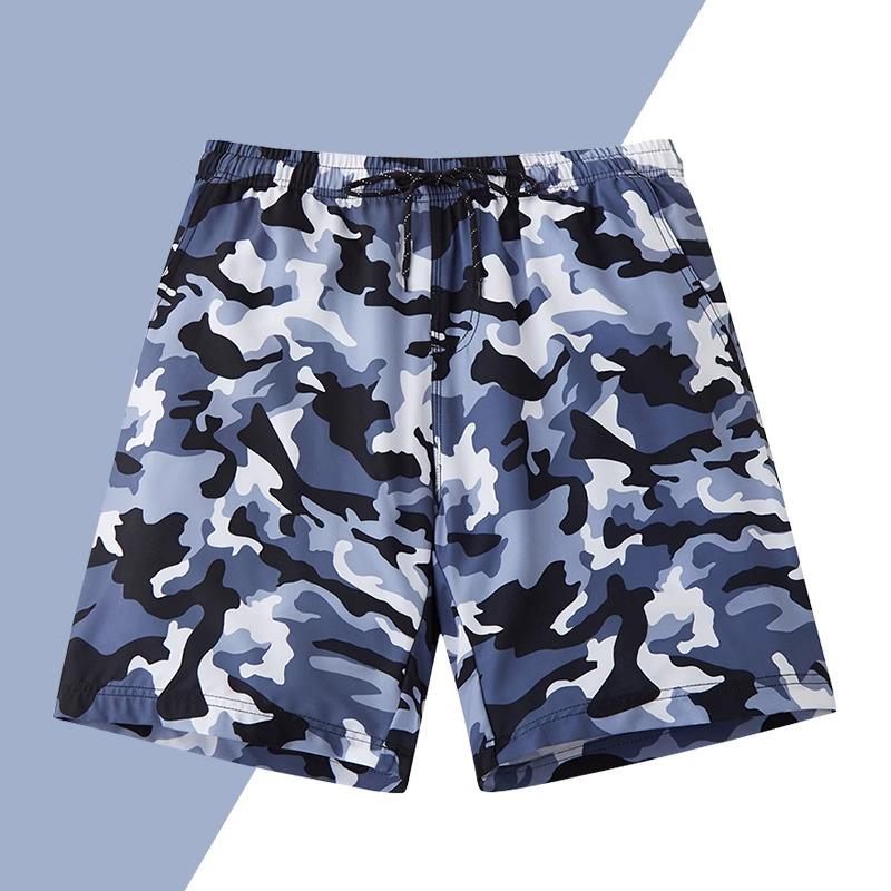 Men's Quick-Dry Casual Beach Shorts - Loose Fit, Ice Silk Swimming Trunks, Five-Point Length.