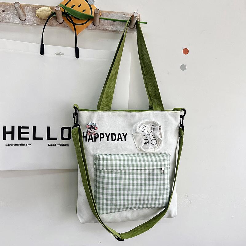 Plaid tutoring bag, new women's bag, trendy and fashionable, large-capacity single-piece messenger bag.