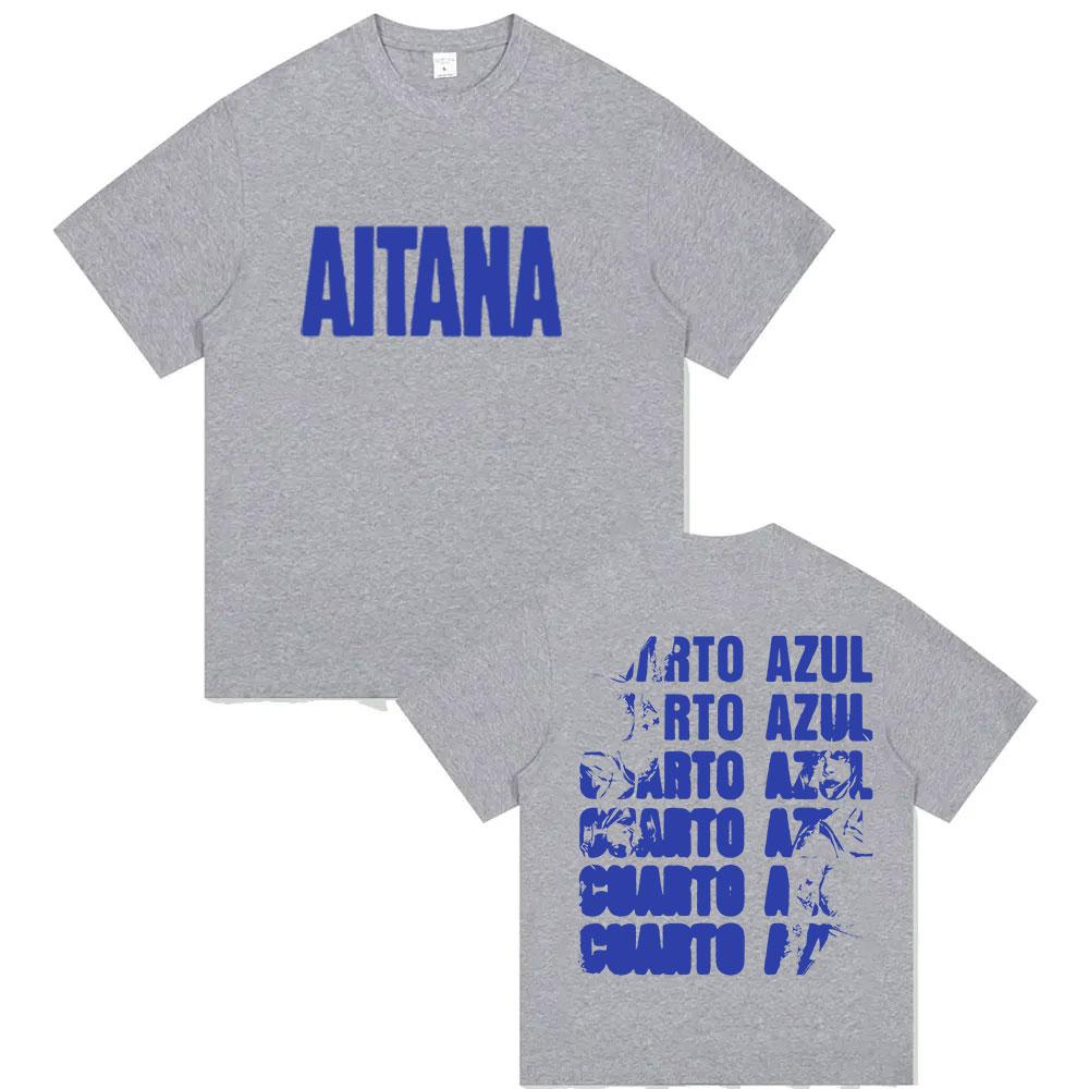 2025 Summer Singer Aitana Cuarto Azul Tour Print T Shirt Men Women Hip Hop Fans Short Sleeve 100% Pure Cotton Printed T-shirt