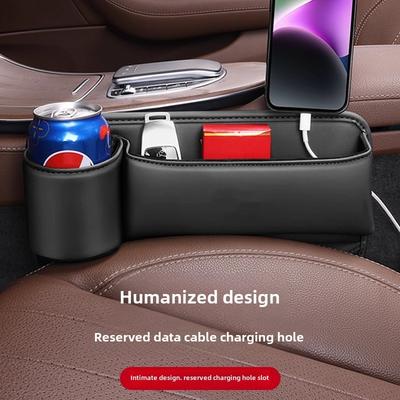 Autositz-Lückenfüller Aufbewahrungsbox Geldbörse Brillen Schlüssel Karten Handy Mit Becherhalter Kleinkram-Organizer-Box Innenraumzubehör