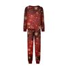 Christmas Printed Family Matching Long Sleeve Neck Loungewear Set for Parents and Kids