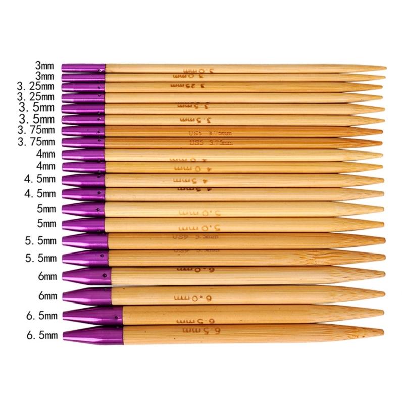 Circular Knitting Needle Set Bamboo Needle Interchangeable Crochet Hook Crochet Needle Knitting Art Tool for Crocheting