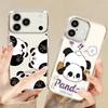 Cute Panda Print Case For iPhone 17 18 Pro Max Plating Lens Clear Soft Cover For iPhone 16 15 14 13 Pro Max 17E