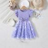 Girls Princess Dress 2026 Short Sleeve Tulle Skirt Cartoon Baby Girl