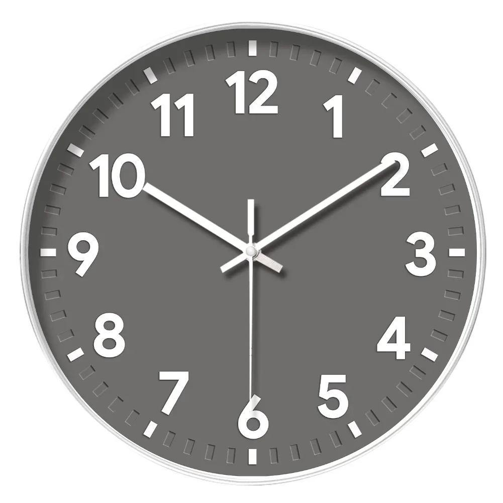 

Home Wall Clock Battery Operated Silent Non-Ticking 30cm Clocks Decorative For Home Bedroom Living-room Kitchen Decor Wall Clock серый