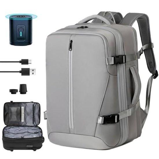Vacuum Compression Backpack Climbing Water-Resistant Zipper Water-Repellent Treatment Travel Large Capacity PC Laptop Bag 15.6 Inches Business Air