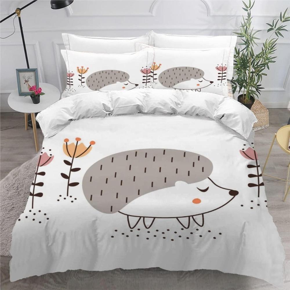 Cute Turtle Children's Bed Cartoon Animal Soft Microfiber Duvet Cover with Zipper Boy and Girl Bedding Set Adult Bedding